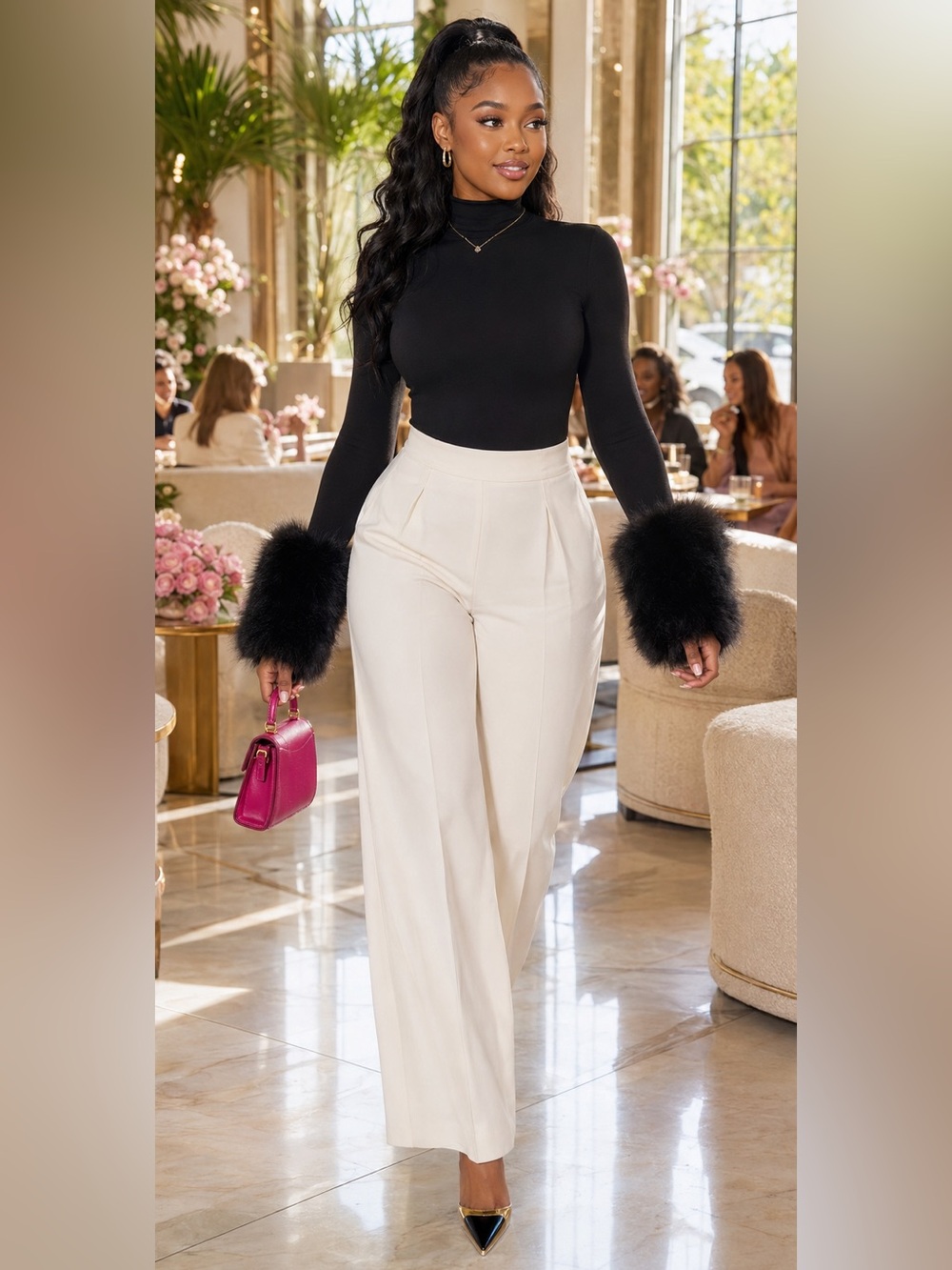 Pamela Baddie Fur Top